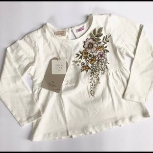 ✨SOLD ✨Zara Baby Girl Beige Floral Print Shirt